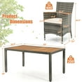 thumbnail image 2 of Gymax 7PCS Outdoor Dining Set Patio Acacia Wood and Rattan Furniture Set w/ Cushions, 2 of 10
