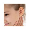 thumbnail image 4 of 14k Gold Heart Rays Clear CZ Kids / Children / Girls Earrings Safety Screw Back, 4 of 7