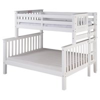 Santa Fe Mission Tall Bunk Bed Twin over Full - Bed End Ladder - Multiple Finishes - with Twin Size Under Bed Trundle