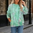 thumbnail image 2 of Frostluinai Womens Boho Tops Long Sleeve Floral Print Sweat Shirts Trendy Casual Crewneck Pullover Lightweight Fall Comfy Shirts S-3XL, 2 of 6