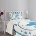 thumbnail image 5 of Ambesonne Retro Quilted Bedspread Set 2 Pcs, Old Fashioned Circles Wheels, Twin Size, Violet Blue, 5 of 6
