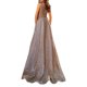 thumbnail image 2 of Vestido de fiesta de noche con abertura brillante y purpurina de un hombro para mujer, 2 of 3