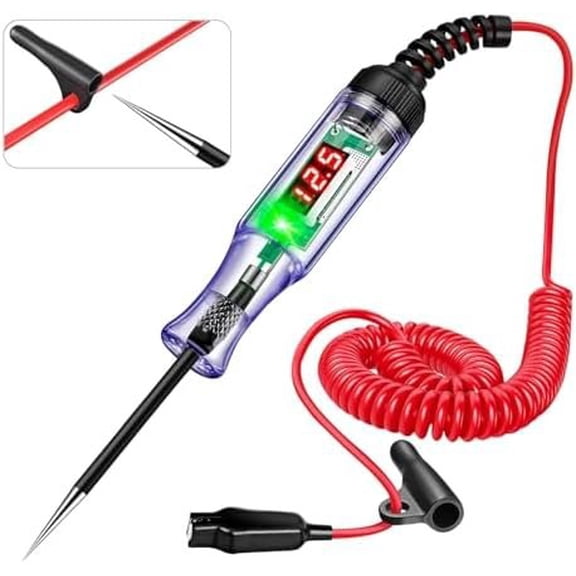 Test Light 3-48V Automotive Digital Fuse Tester - Automotive  Tester with LED Display,  Probe, Electrical  Test Pen for , , RV, Boat Circuit Testing 6V 12V 24V