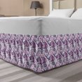 thumbnail image 1 of Butterfly Bed Skirt, Wings in the Shades of Purple with Spotty Grunge Camo Style, Elastic Bedskirt Dust Ruffle Wrap Around for Bedding Decor, 4 Sizes, Lavender Lilac Violet, by Ambesonne, 1 of 2