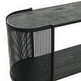 thumbnail image 6 of DecMode 47" x 32" Black Metal Mesh Side Panel 1 Shelf Console Table with Open Center Storage, 1-Piece, 6 of 13
