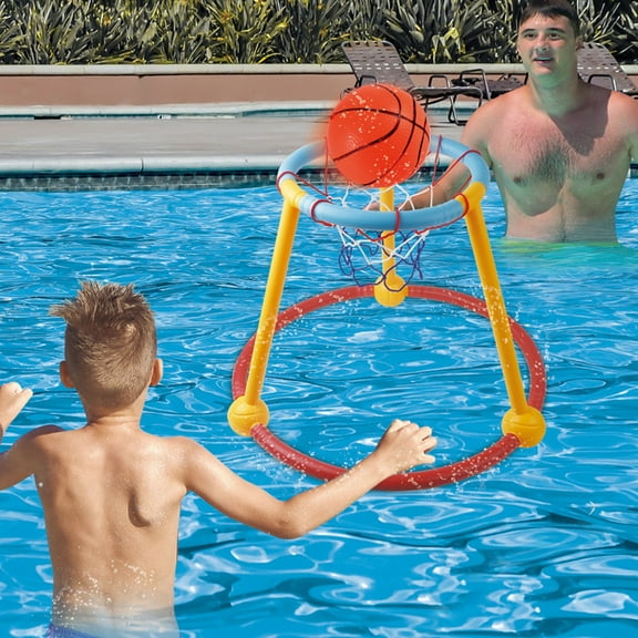 SouMaox Floating Water Basketball Hoop Sturdy Portable Pool Game Set Sport Activity Equipment for Backyard Lake Summer Recreation Fun