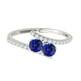 thumbnail image 3 of Mauli Jewels Engagement Rings for Women 1.15 Carat Two Stone Tanzanite and Diamond Engagement Ring 4 Prong-Setting 14k White Gold, 3 of 6