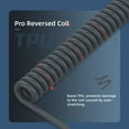 thumbnail image 3 of MAMBASNAKE C02 Coiled Keyboard Cable, Pro Custom USB-C Cable for Mechanical Keyboard, Double-Sleeved TPU Spring Cable for Gaming Keyboard, Type-C to USB-A, Detachable Gold Aviation Connector - Grey, 3 of 9