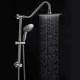 thumbnail image 2 of Kichae 10 inch Dual Shower Head Combo Stainless Steel Brushed 5-setting Handheld Sprayer, 2 of 10