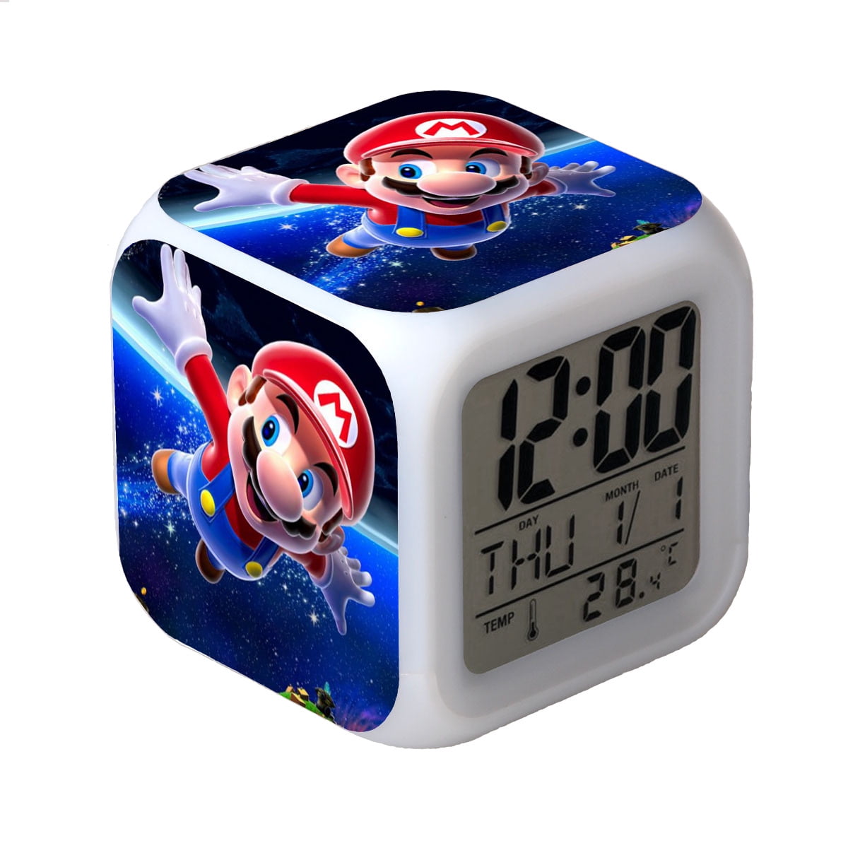 TIMPCV Rtimer Super Mario Bros 7 Color Changeable Digital Alarm Clock
