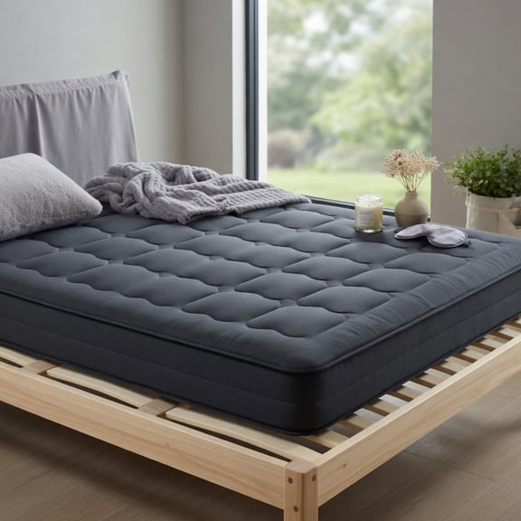 Demi Bonn Futon Mattress with Washable Cover and Foldable Mat, 4" Thicken Floor Mattresses Dormitory Mattress Pad Floor Lounger, Full Size