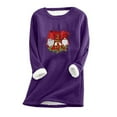 thumbnail image 1 of Jienlioq T-Shirt à Col Rond pour Femmes, Mode, Imprimé de Noël, Manches Régulières, Hiver, Ample, Vacances, Décontracté, Manches, 1 of 2