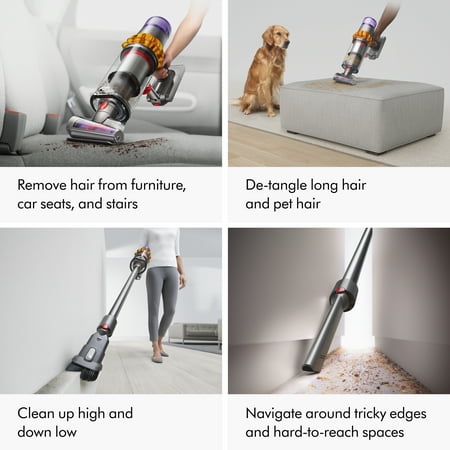 Dyson - V15 Detect Cordless Vacuum with 8 accessories - Yellow/Nickel