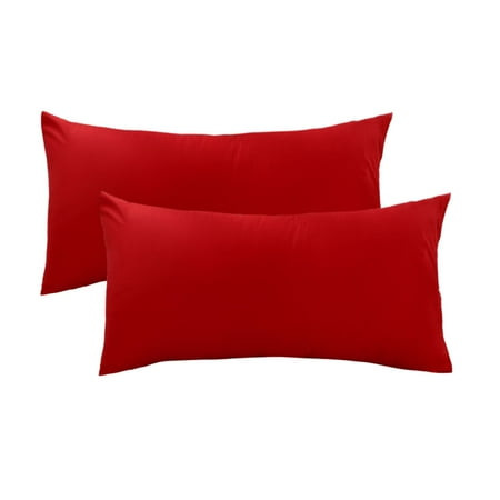 Piccocasa 300 Thread Count Egyptian Standard Size Pillowcases Red