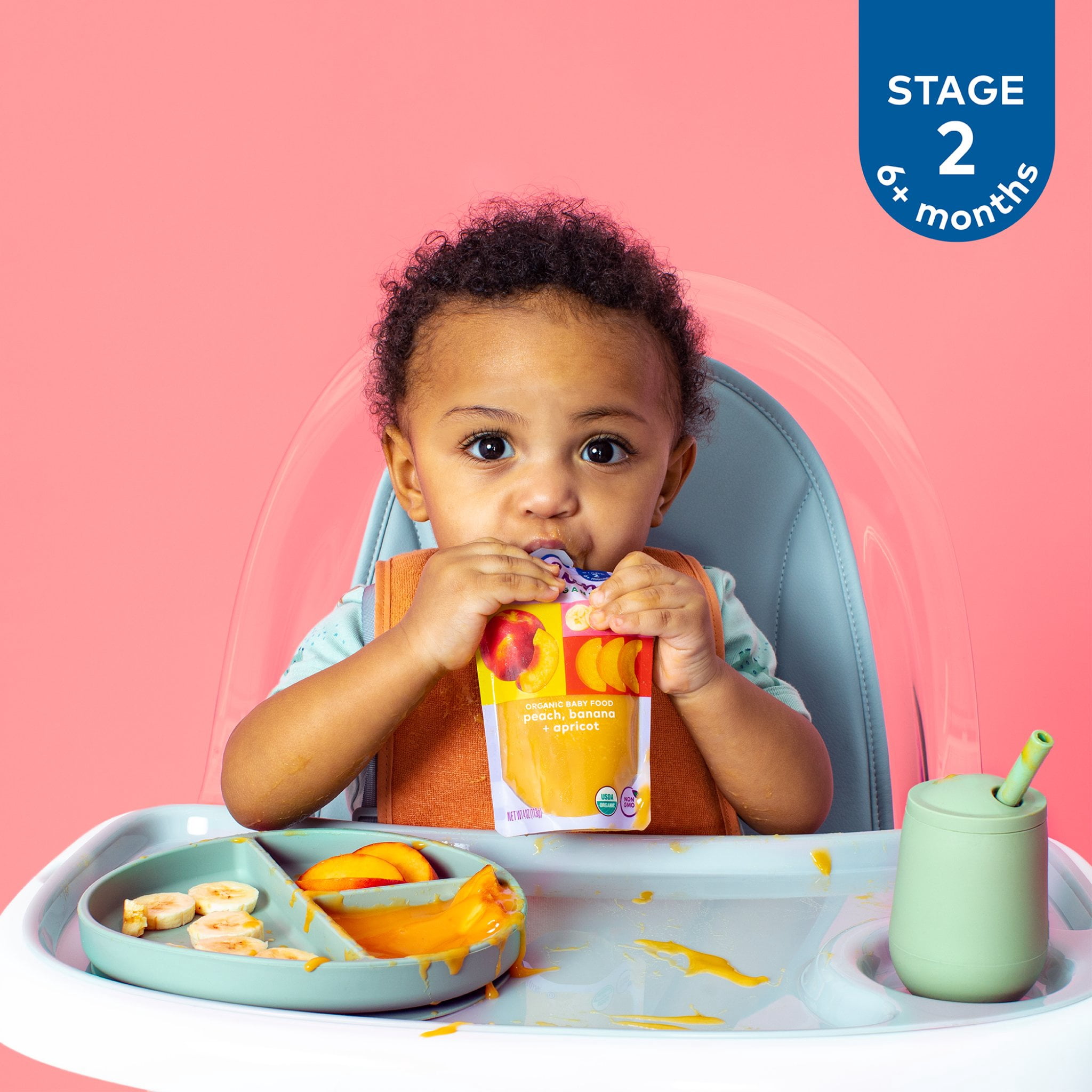 Plum Organics Stage 2 Organic Baby Food, Pear, Purple Carrot and Blueberry, 4 oz Pouch - Case of 12