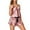 Pink, variant on Dealovy 2 Piece Sets for Women Satin Pajama Set Crop Tops and Ruffle Shorts Cami Sleepwear