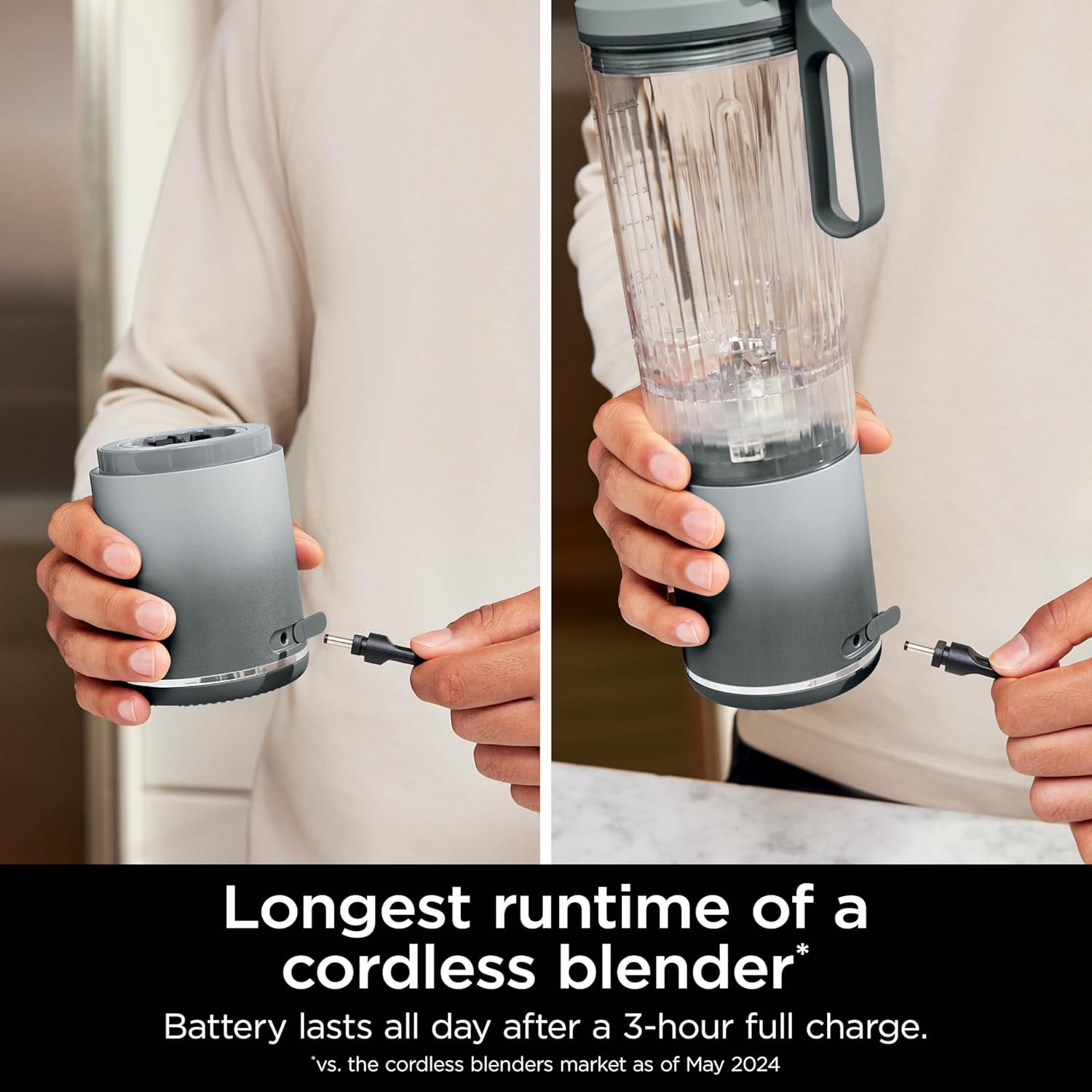 Restored Ninja BC251SL Blast Max Personal Cordless Blender, 3 Programs, 22 oz. Twist & Go Vessel, Silver (Refurbished)