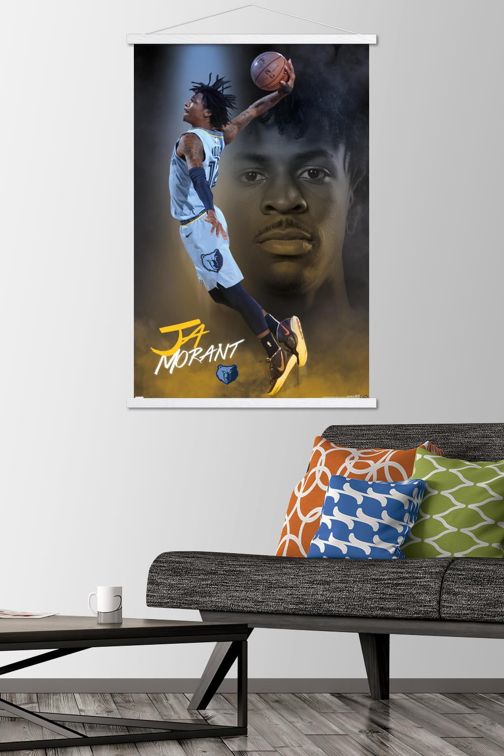 NBA Memphis Grizzlies - Ja Morant 20 Wall Poster with Wooden Magnetic Frame, 22.375" x 34"