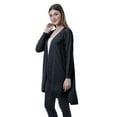thumbnail image 5 of Moomaya Womens Full Sleeve Hi-Lo Shrug Rounded Hem Long Cotton Summer Cardigan, 5 of 7