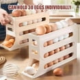 thumbnail image 2 of 4 Tiers Egg Holder for Fridge,Egg Dispenser for Refrigerator,4 Tier Rolling Egg Holder Dispenser,30 Eggs Fridge Egg Rack Large Capacity Egg Dispenser for Refrigerator (Yellow*2), 2 of 5