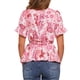 thumbnail image 3 of INSPIRAR CHIC Blusas de Mujer con Estampado Floral, Cuello en V, Mangas Cortas, Dobladillo Redondo, Volante Peplum, Rosa Floral, 3 of 6