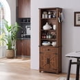 thumbnail image 3 of Joaxswe 72" Tall Bookcases, Freestanding Display Storage Shelves, 4-Tier Open Bookshelf with Cabinet for Home Office Living Room Bedroom, Brown, 3 of 10