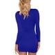 thumbnail image 4 of Mini vestido de cóctel de fiesta sexy con cuello en V y manga larga para mujer Xemadio WRMH-235-8, 4 of 4