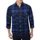 thumbnail image 1 of Camisas Para Hombre Manga Larga Camisa Formal de solapa de manga larga transpirable ligera con estampado cuadrado a la moda informal para hombre (Blue, XXL), 1 of 3