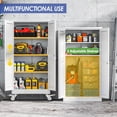 thumbnail image 6 of 61" Tall Metal Garage Storage Cabinet with Wheels and Locking Doors and Tall Rolling Steel Tool Cabinet with 3 Adjustable Shelves for Garage,Home,Office,Shop (White), 6 of 12