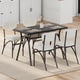 thumbnail image 2 of Yeshouse Sillas de comedor, sillas de comedor Boucle conjunto de 4, a mediados del siglo moderno tapizado de la cocina sillas de comedor con patas de Metal arquepara la cocina sala de estar, 2 of 8