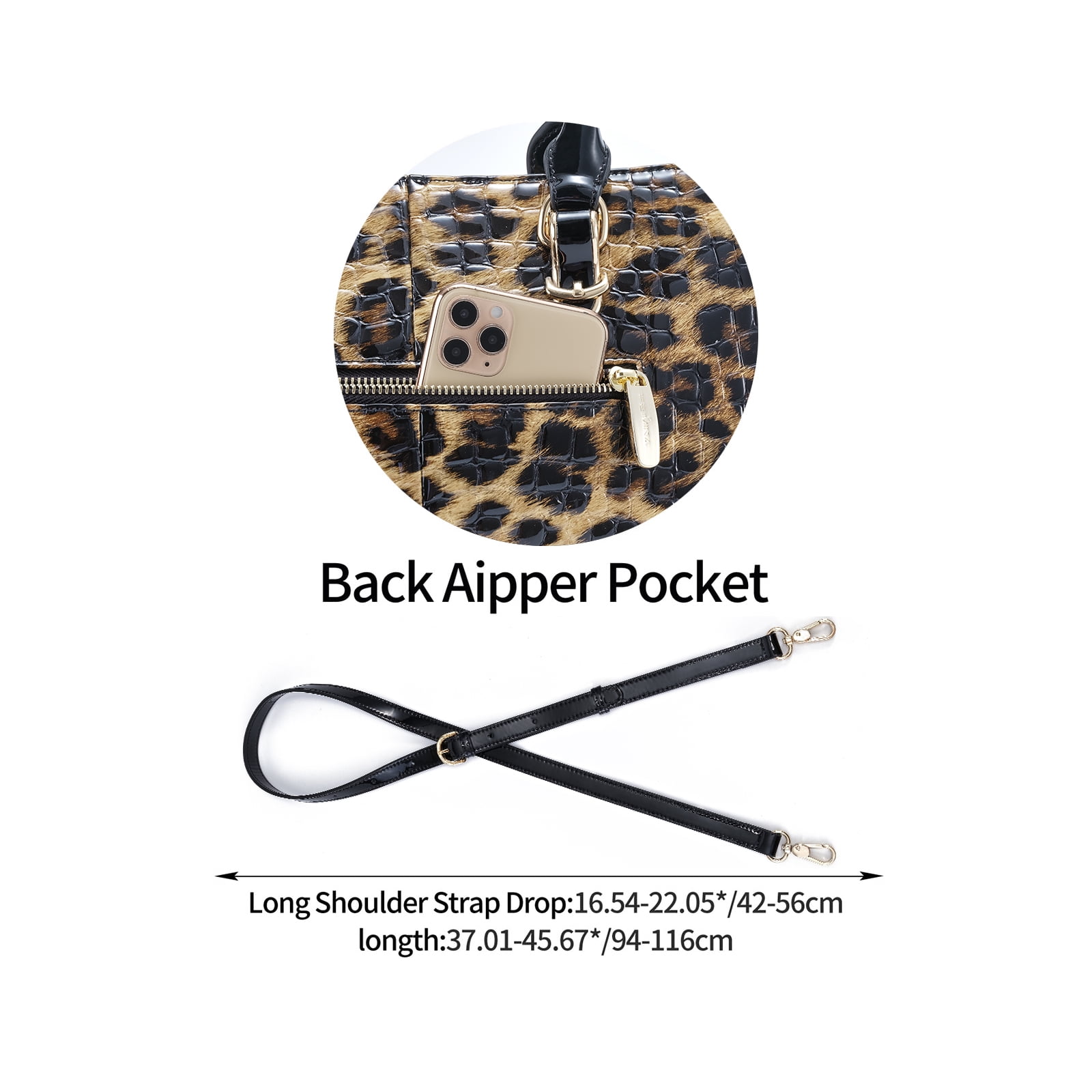FEIMINA Leopard Print Handbags,Genuine Leather Tote Bag for Women, Large Capacity Crossbody Bag, Purses for Women