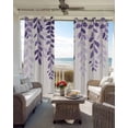 thumbnail image 4 of Purple Ombre Botanical Blackout Curtains 54 Inches Long for Bedroom, Watercolor Pastoral Leaf Farmhouse Thermal Insulated Room Darkening Black Out Window Curtain Panels Grommet Drapes for Living Room, 4 of 8