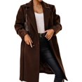 thumbnail image 1 of LinYooLi Women's Notch Lapel Wrap Coat Winter Casual Wool Blend Overcoat Mid-Length Coat with Blet, 1 of 5