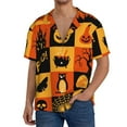 thumbnail image 3 of Fotbe Halloween Banner Symbols print Short Sleeve Button Down Shirts for Men Casual Summer Beach Wrinkle Free Shirt-Medium, 3 of 7