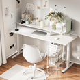 thumbnail image 2 of Homall Electric Standing Desk with Monitor Stand - 63 x 27 Inch Height Adjustable Home Office Computer Desk,White, 2 of 7