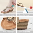 thumbnail image 6 of Ablanczoom Womens Wedge Sandals: Comfortable Dressy Sandals Women Shoes Elastic Ankle Strap Summer Beach Footwear, 6 of 6