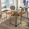 thumbnail image 2 of Bestier 95.2 inch L Shaped Desk with Power Outlet & Monitor Stand Rustic, 2 of 7