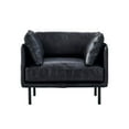 thumbnail image 2 of Crafters and Weavers Venezia Contemporary Leather Arm Chair in Slate, 2 of 3