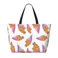 thumbnail image 2 of Beach Bag - Funny Fish Shaped Ice Cream Large Beach Tote Bag, Beach Bags For Women With Zipper Beach Essentials, Swim Pool Bag Large Tote, 2 of 7