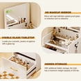 thumbnail image 6 of VKCC 3 in 1 Compact Vanity Desk Set with Flip Top Mirror Makeup Dressing Table with Stool and Drawers for Small Spaces, White, 6 of 9