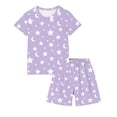 thumbnail image 4 of hengsof Girls Cute Printed Pattern 2 Piece Pajama Set Summer Fashion Short Sleeve Round Neck T-Shirt and Shorts Casual Loungewear Set 3-14Y, 4 of 4