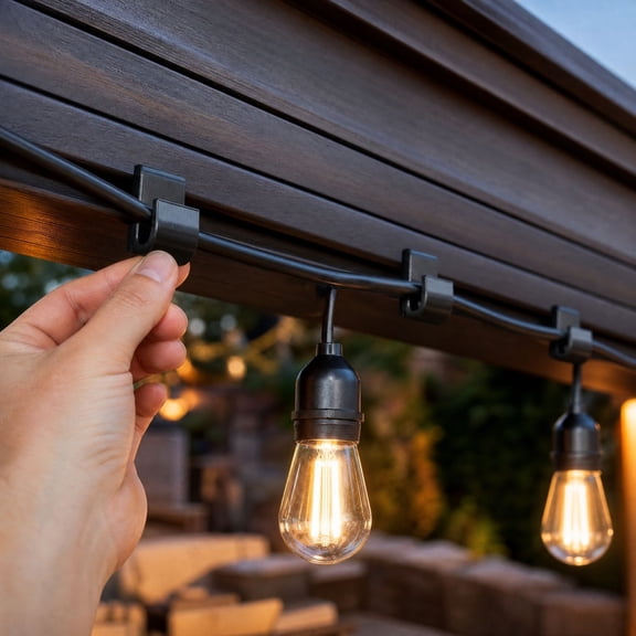U-Shaped String Light Clips 35 Pack, Outdoor Pergola Hooks with Weatherproof PETG, for Patio Gazebo Garden Pergola