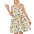 thumbnail image 2 of DAETIROS Girls Sleeveless Dress Green Cartoon Rabbit Leaf Print Soft Cotton Blend A-Line Casual Summer Dress for Little Girls,Size 4-5 T, 2 of 6