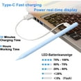 thumbnail image 5 of Stylus Pen for iPad, Fast Charging Stylus Pencil with Tilt Sensitivity, Compatible with Apple iPad Air 3/4/5, iPad Mini 5/6, iPad 6/7/8/9/10, iPad Pro 11"/ 12.9"/M4（Blue), 5 of 6