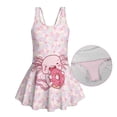 thumbnail image 6 of Uourmeti Cute Cartoon Axolotl Skirted One Piece Swimsuit for Girls - Quick Dry Stretch Swim Dress for Beach & Pool Vacations, 6 of 8