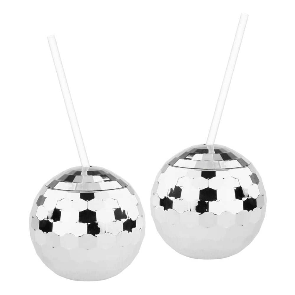 Disco Ball Cups 5Pcs Lot with Straw