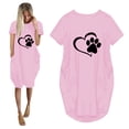 thumbnail image 3 of Robe avec Poches pour Femmes Mode Femmes Ample Imprimé Cœur Col Rond Poches Décontractée Manches Courtes Robe Robe avec Manches pour Femmes Robe Décontractée pour Femmes Robe Courte pour Femmes, 3 of 4