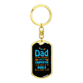 thumbnail image 4 of World's Best Carpenter Blue Swivel Keychain Woodworker Dog Tag Stainless Steel or 18k Gold, 4 of 10