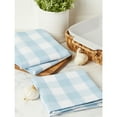 thumbnail image 2 of DII Buffalo Check Ktichen Textiles, 20x30", White & Light Blue, 3 Pieces, 2 of 6