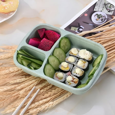 ACDANC Lunch Box 3 Compartment Food Storage Containers with Lids Bento Lunch Box Divided Plates Divided Dinner Tray